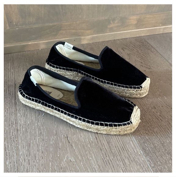 Soludos Velvet Platform Smoking Espadrille Slipper Loafers - Picture 5 of 17